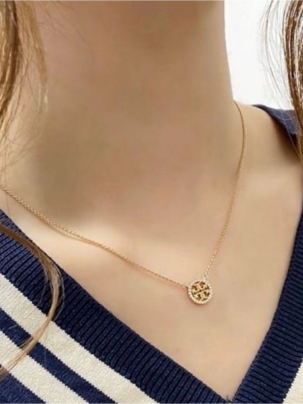 Tory Burch Pavé Gold Necklace and Earring Set - Picture 7 of 7